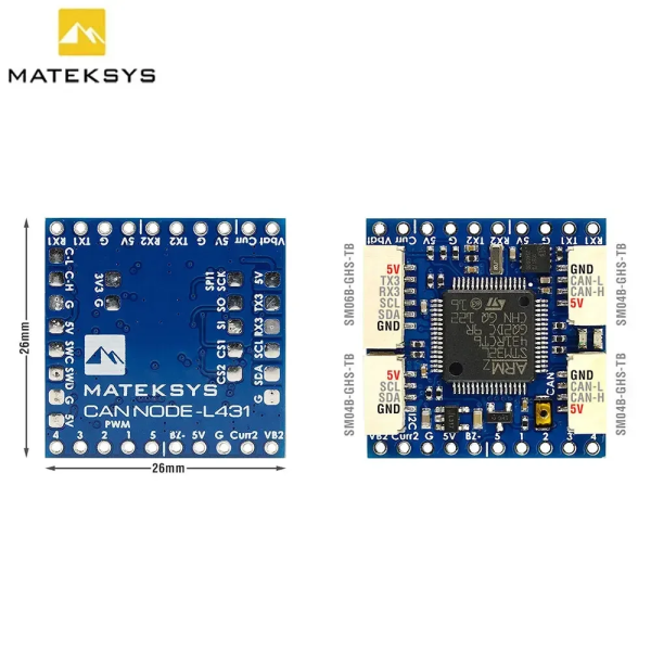 Matek Can-l431 Ap_periph può nodo Dronecan L431 26x26mm per Ardupilot Gnss barometro sensore di velocità Gpio